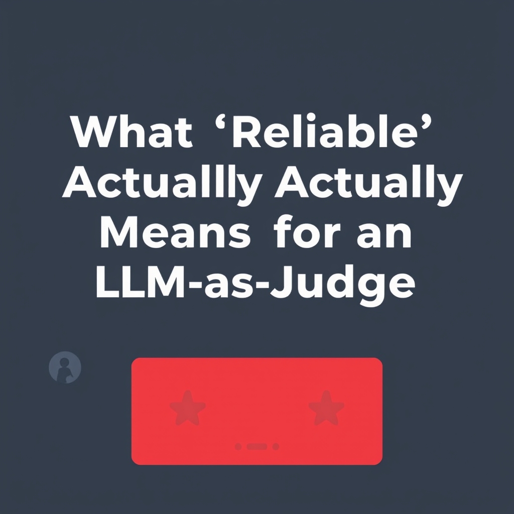 What "Reliable" Actually Means for an LLM-as-Judge System